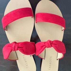 Talbots Vibrant Red Suede Sandals